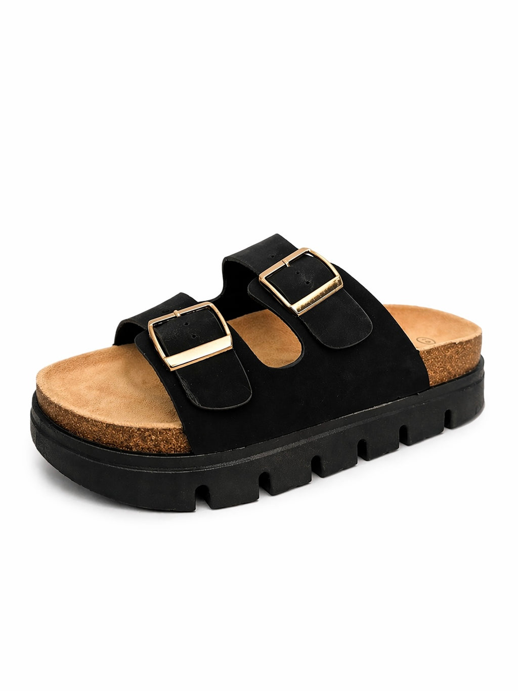 Black Chic : Comfortable Double Adjustable Buckle Sandals