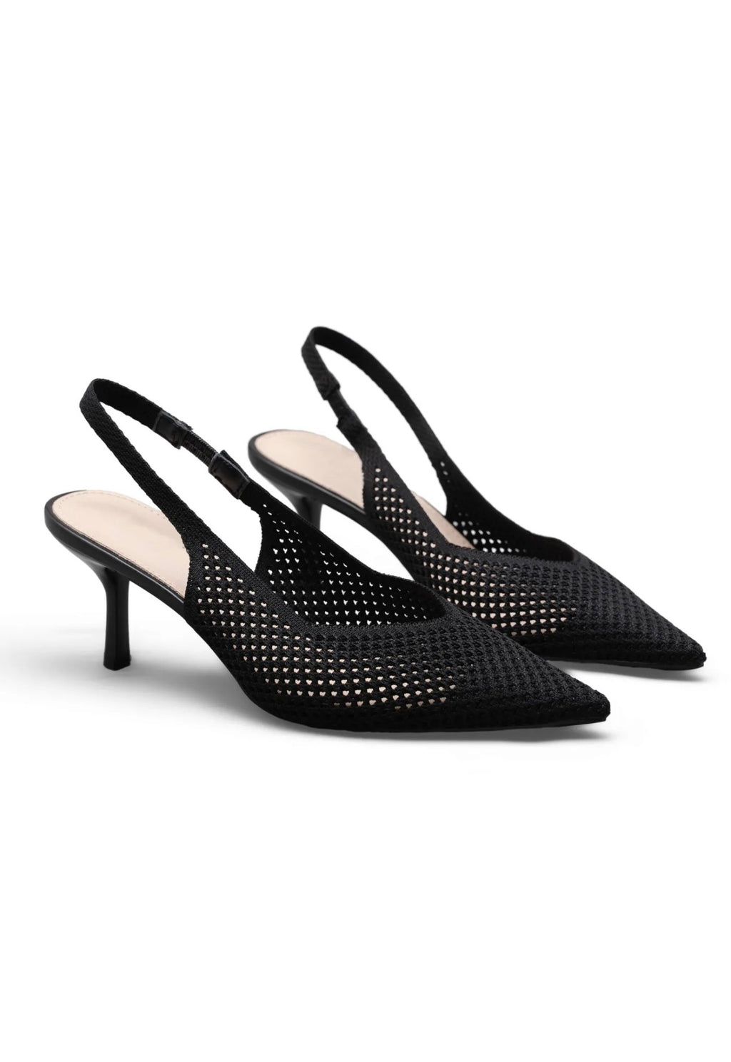 Noire Couture — vue de face, escarpin noir élégant