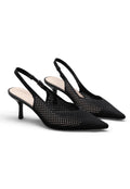 Noire Couture — vue de face, escarpin noir élégant