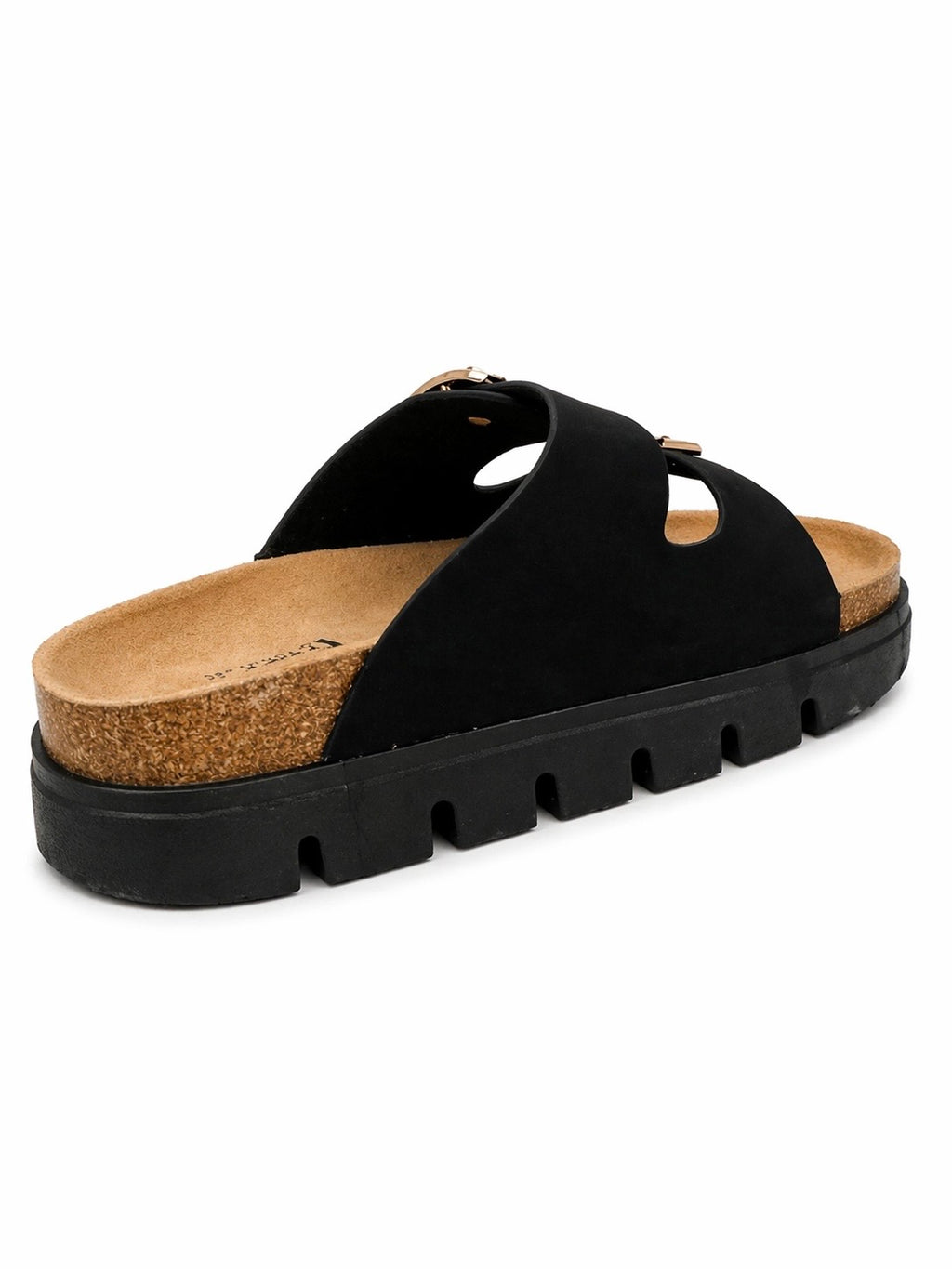 Black Chic : Comfortable Double Adjustable Buckle Sandals