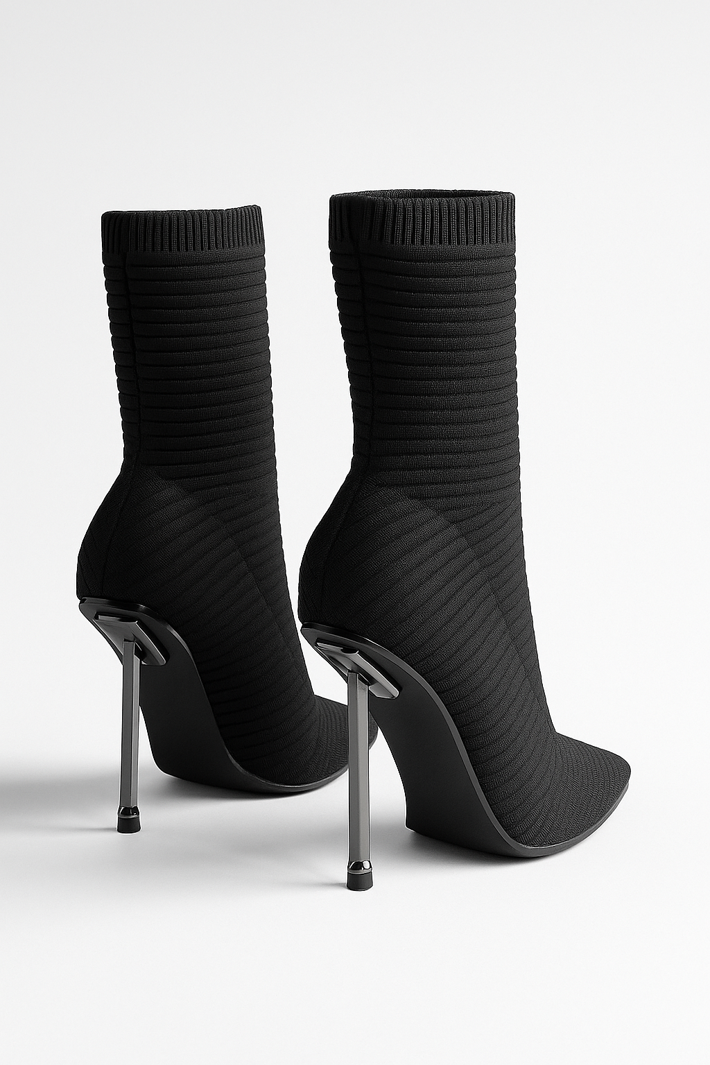 Black Sock Boots for Women – Elegant Stiletto Heels with Stretch Fit & Timeless Chic