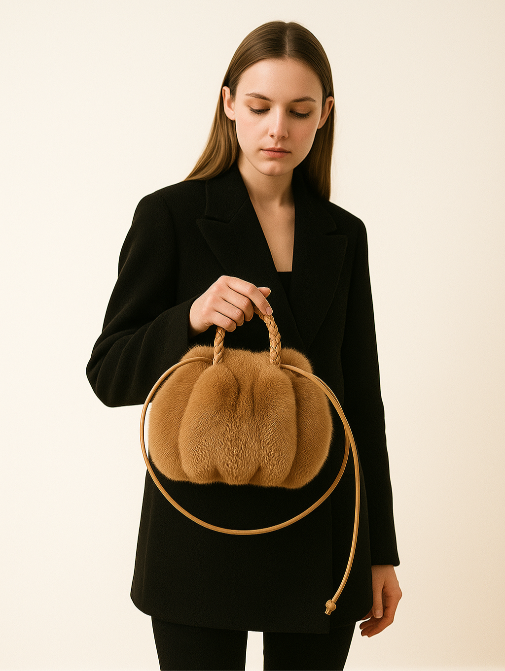 Sac citrouille en fourrure