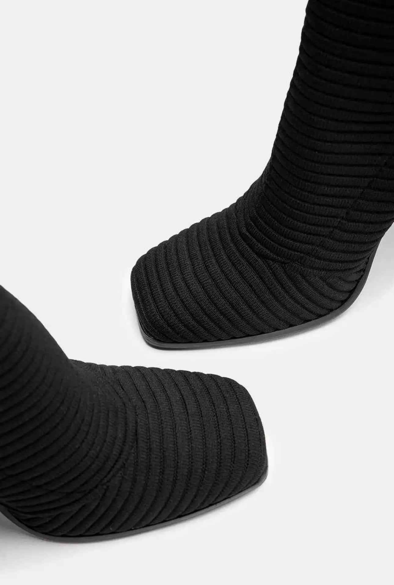 Black Sock Boots for Women – Elegant Stiletto Heels with Stretch Fit & Timeless Chic