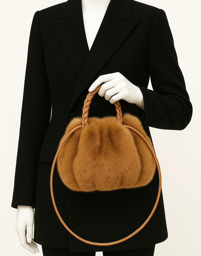 Sac citrouille en fourrure